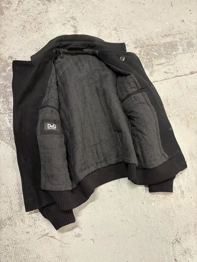 AW2006 Dolce & Gabbana Black Buttoned Premium Wool Jacket cyQGZVE 6