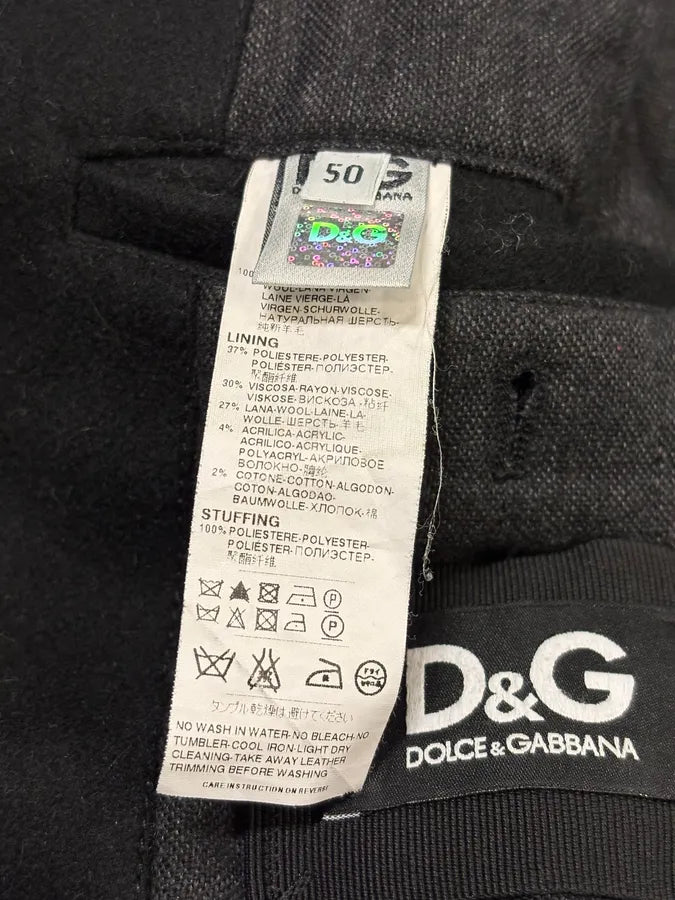 AW2006 Dolce & Gabbana Black Buttoned Premium Wool Jacket cyQGZVE 9