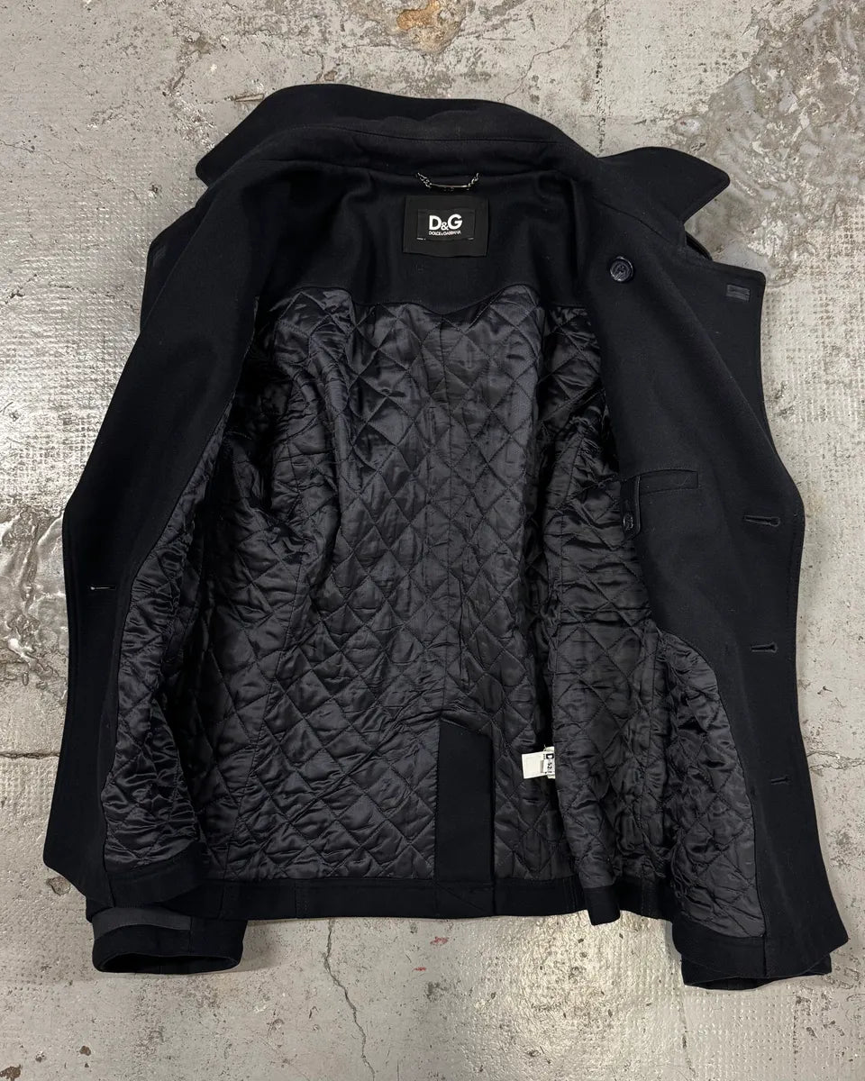 2000s Dolce & Gabbana Black Peacoat Jacket ScRyIms 6