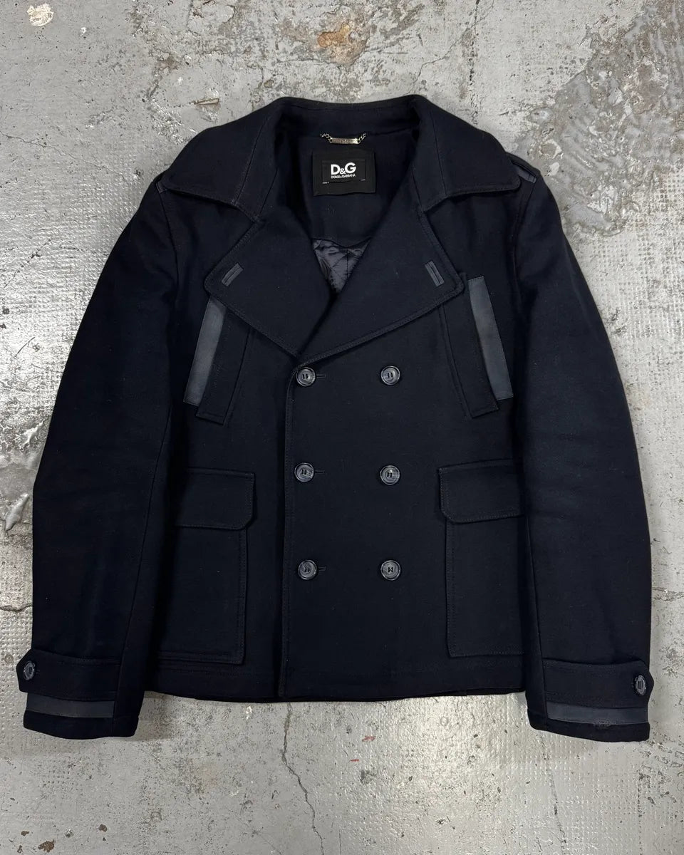 2000s Dolce & Gabbana Black Peacoat Jacket ScRyIms 0