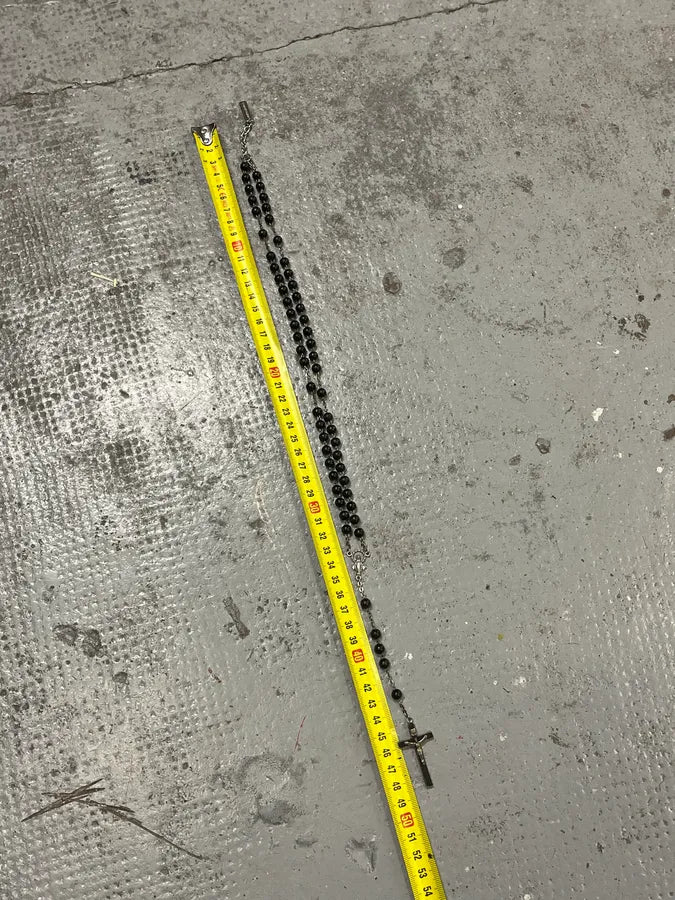 2000s Dolce & Gabbana Black Pearl Rosary Cross Necklace RfJRNOz 7