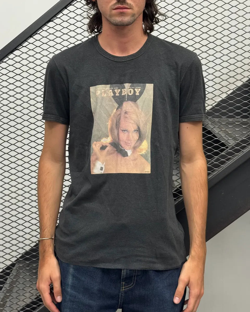 2000s Dolce & Gabbana Black Playboy Magazine Cover T-Shirt TZoRhnJ 1