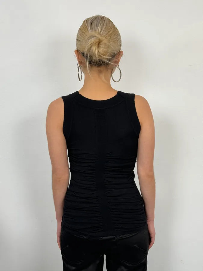 2000s Dolce & Gabbana Black Pleats Tank Top SzqINAl 2