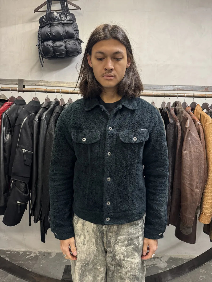 2000s Dolce & Gabbana Black Plush Fleece Trucker Jacket (M) mKXhRHN 1