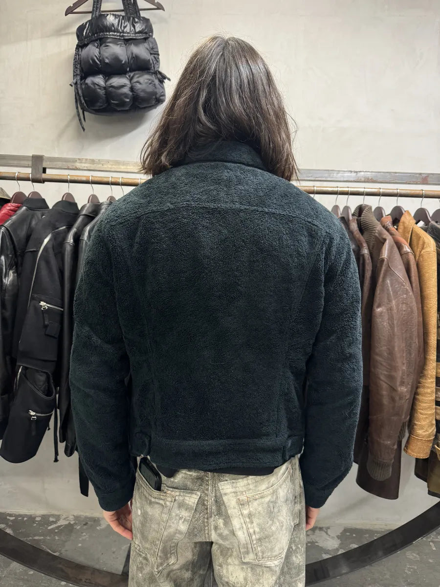 2000s Dolce & Gabbana Black Plush Fleece Trucker Jacket (M) mKXhRHN 2