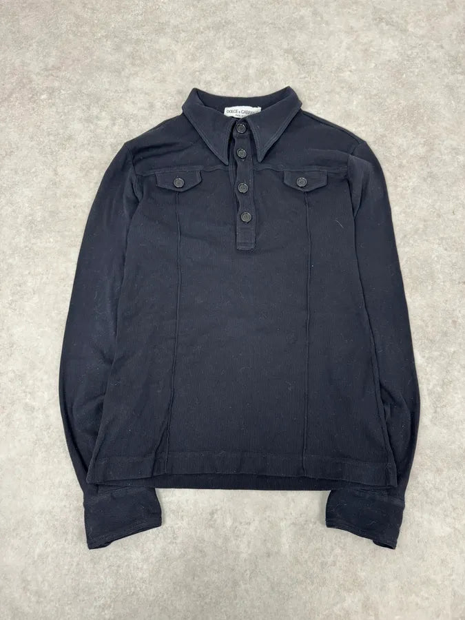 2000s Dolce & Gabbana Black Polo Longsleeves AVuszTN 2