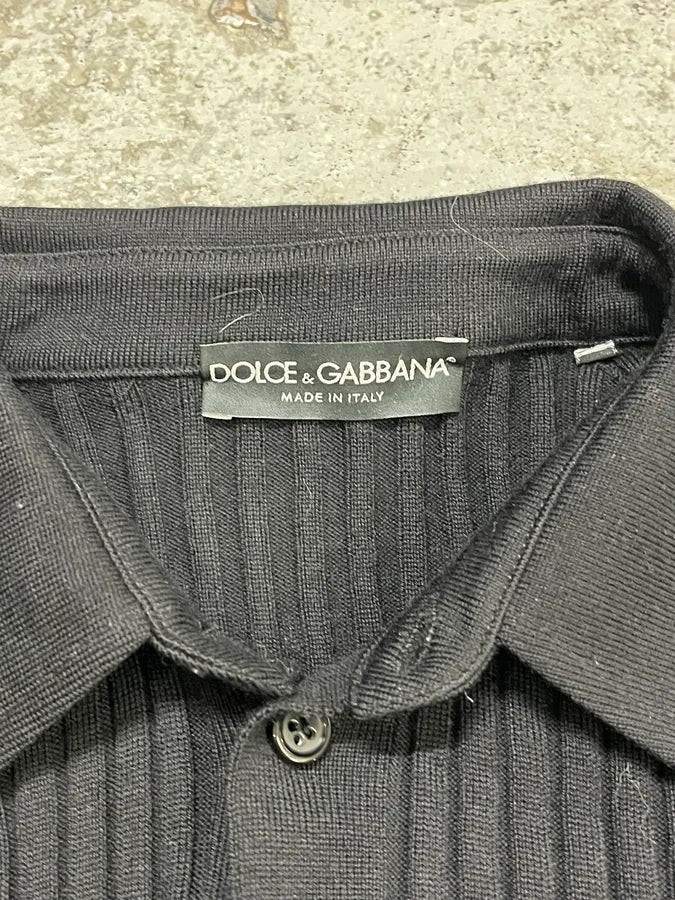 2000s Dolce & Gabbana Black Polo Longsleeves pufDNLl 7
