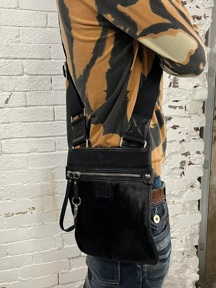 2000s Dolce & Gabbana Black Pony Hair Crossbody Bag  osbFDyt 1