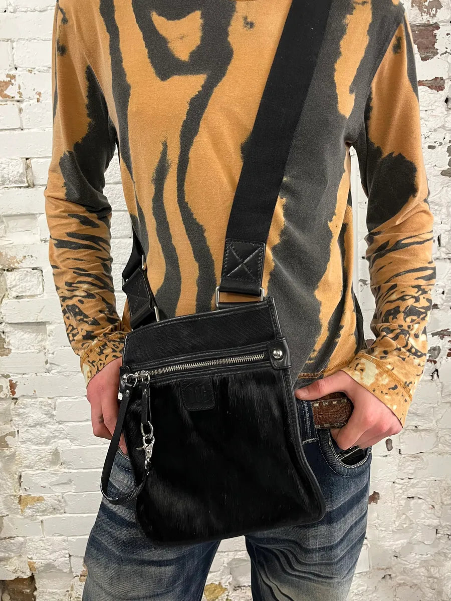 2000s Dolce & Gabbana Black Pony Hair Crossbody Bag  osbFDyt 2