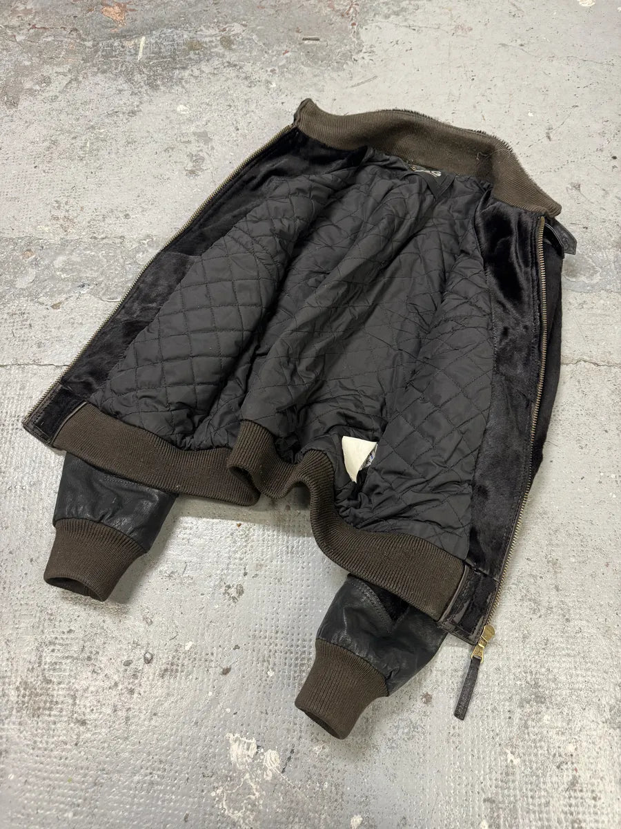 2000s Dolce & Gabbana Black Pony Hair Leather Jacket OtOogIC 10