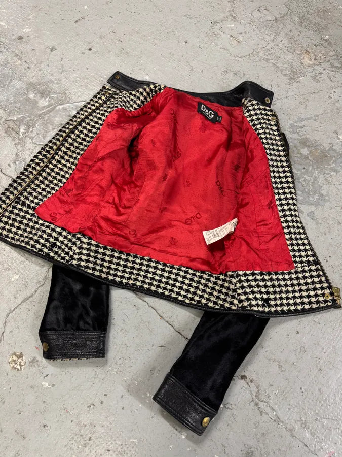 2000s Dolce & Gabbana Black Pony Hair Leather Jacket (XXS) 5