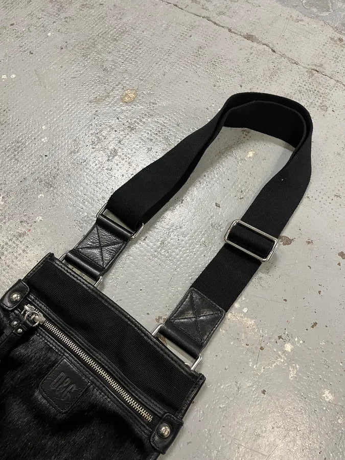 2000s Dolce & Gabbana Black Pony Hair Leather Shoulder Bag QQqZVwf 3