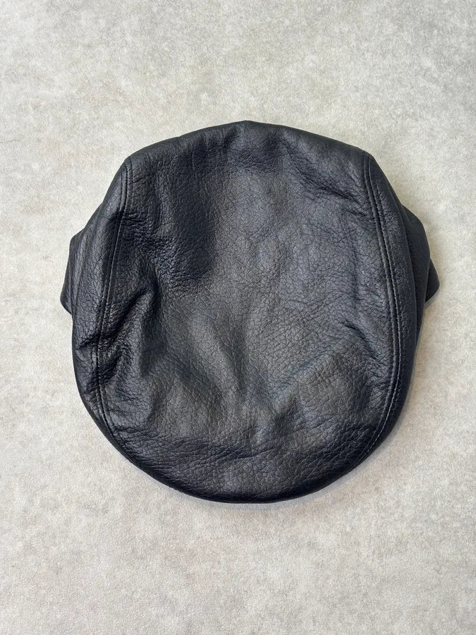 AW2004 Dolce & Gabbana Black Premium Leather Cap vMYpooF 2