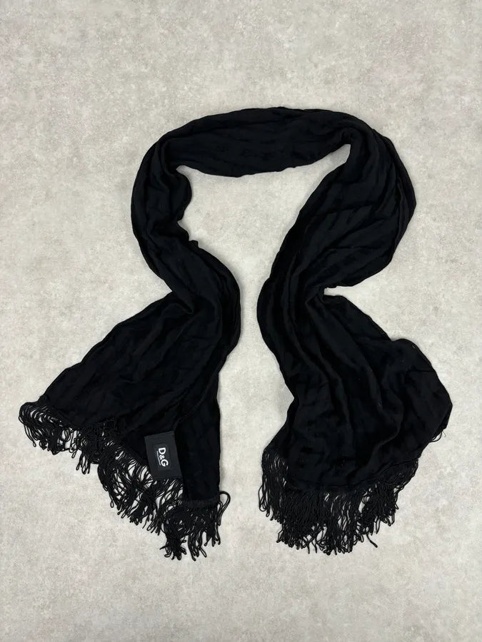 2000s Dolce & Gabbana Black Premium Scarf saBONUN 0