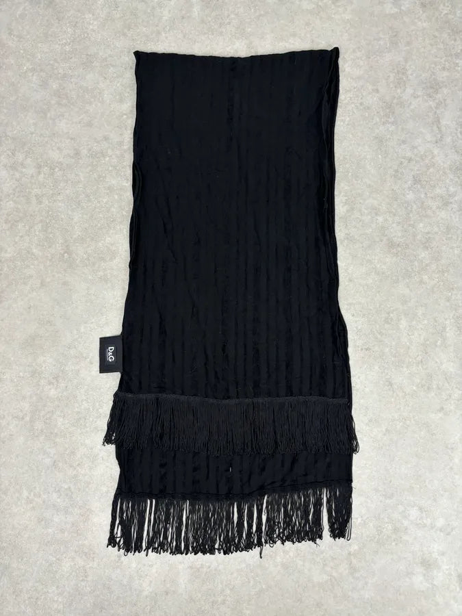 2000s Dolce & Gabbana Black Premium Scarf saBONUN 1