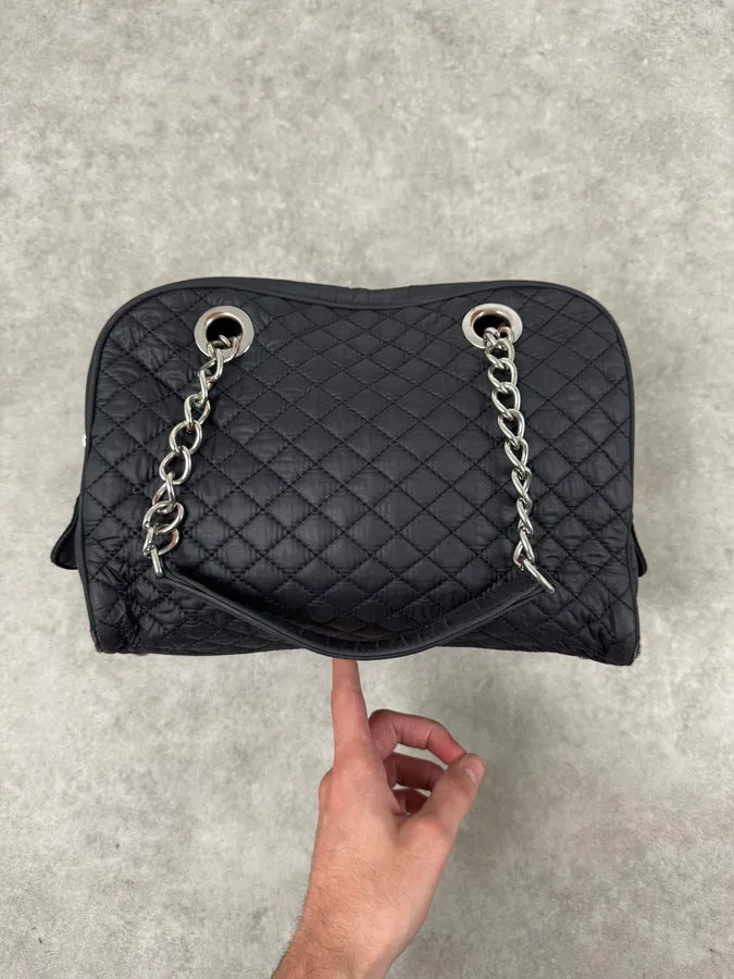 AW2010 Dolce & Gabbana Black Quilted Lily Glam Bag mmejFJz 4
