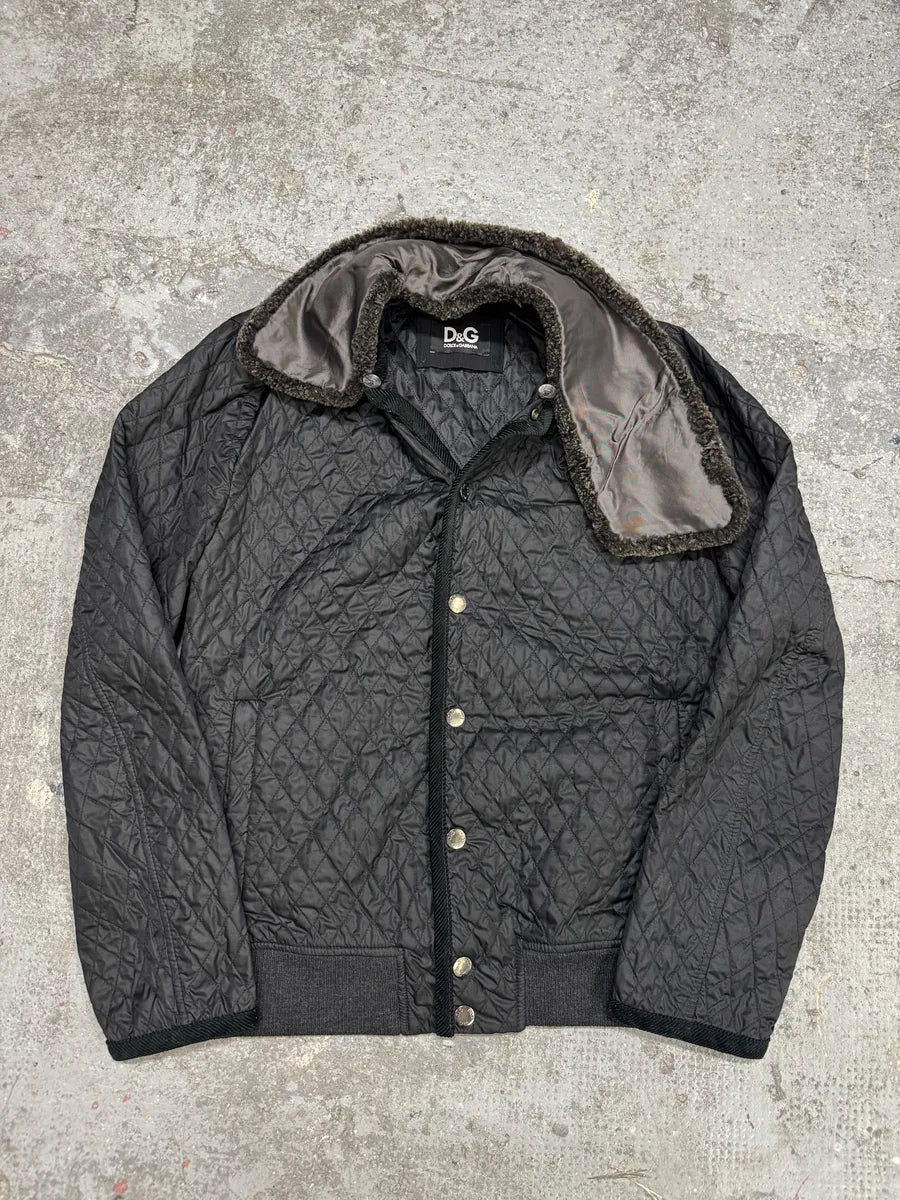 2000s Dolce & Gabbana Black Quilted Soft Jacket (M) HAipoAF 1