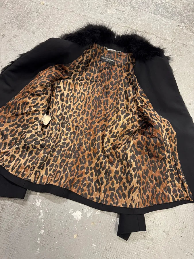 2000s Dolce & Gabbana Black Raccoon Fur Wool Jacket (L) dQxDisw 2