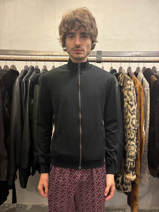 2000s Dolce & Gabbana Black Racer Zip-up Sweater uXuuXoH 1