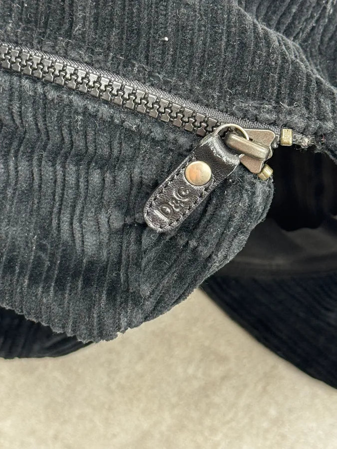 SS2006 Dolce & Gabbana Black Removable Hear Patch Corduroy Cap VLLgNTc 11