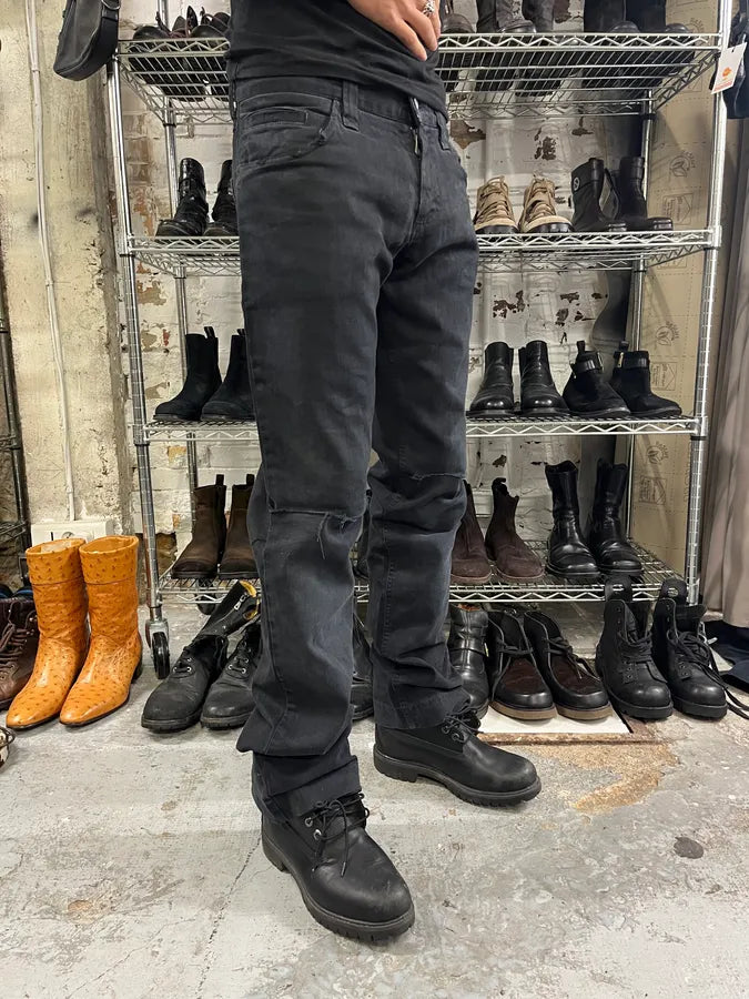 2000s Dolce & Gabbana Black Ripped Straight Jeans FTxvgjO 2