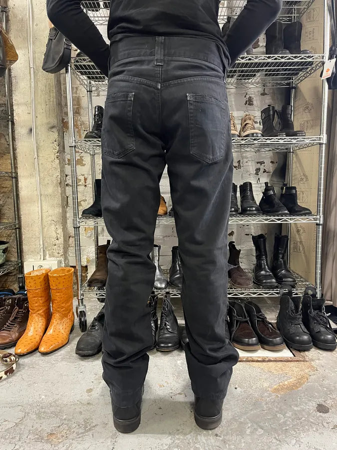 2000s Dolce & Gabbana Black Ripped Straight Jeans FTxvgjO 3