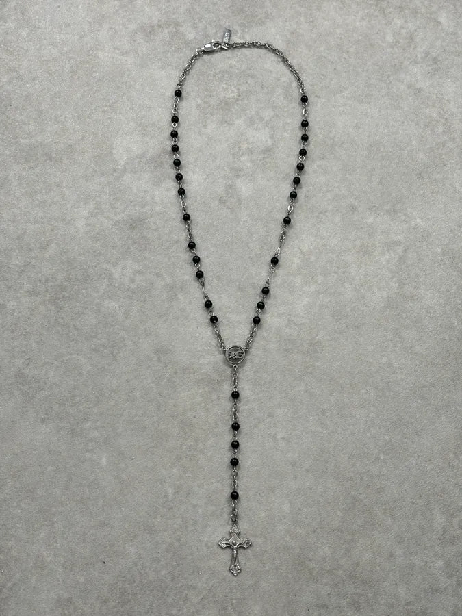 2000s Dolce & Gabbana Black Rosary Cross Necklace gFSgkOS 1