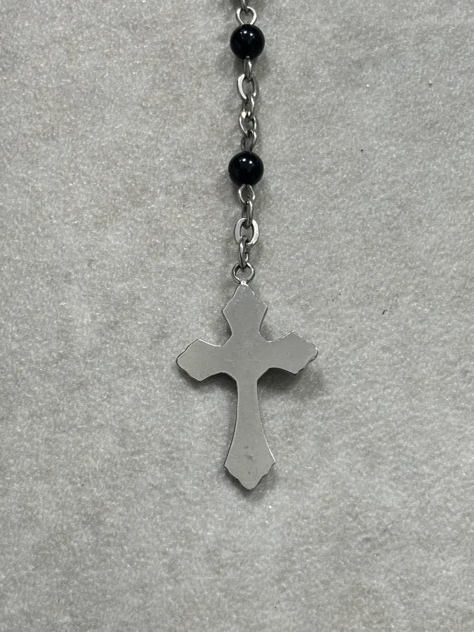 2000s Dolce & Gabbana Black Rosary Cross Necklace gFSgkOS 6