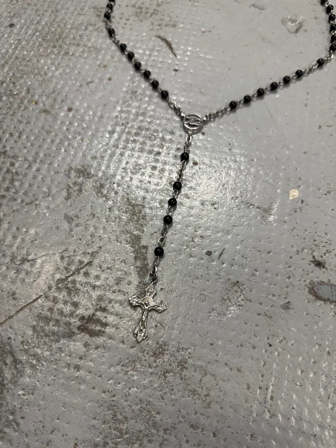 2000s Dolce & Gabbana Black Rosary Cross Necklace GOhGfNv 3