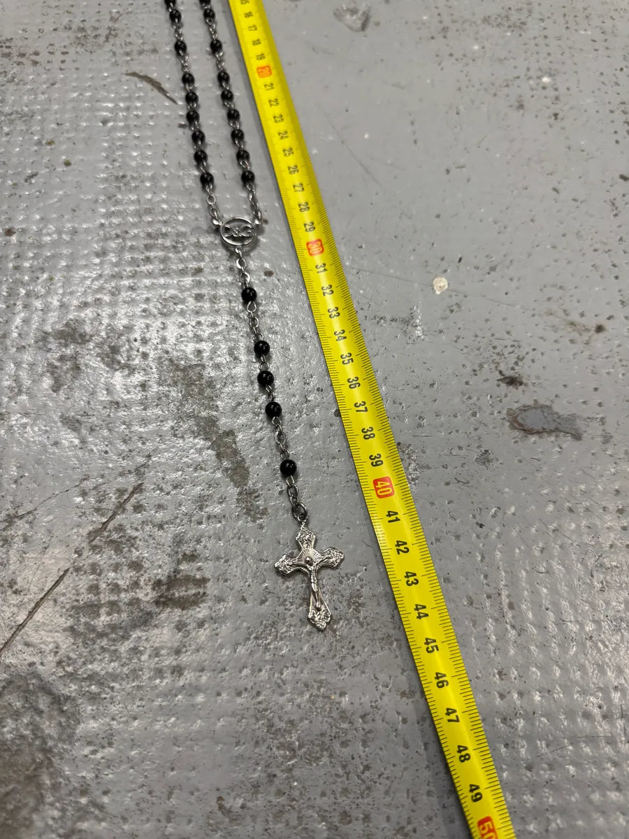 2000s Dolce & Gabbana Black Rosary Cross Necklace GOhGfNv 5
