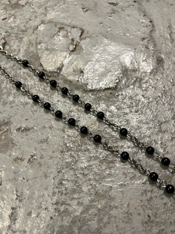 2000s Dolce & Gabbana Black Rosary Cross Necklace ZSDvnbI 4