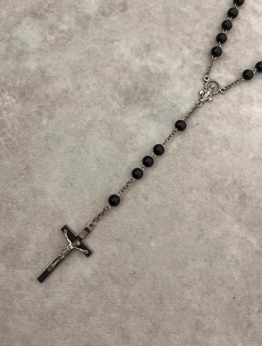 2000s Dolce & Gabbana Black Rosary Necklace ccrxPei 3