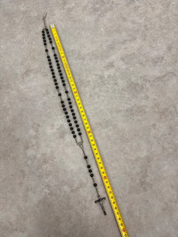 2000s Dolce & Gabbana Black Rosary Necklace ccrxPei 5