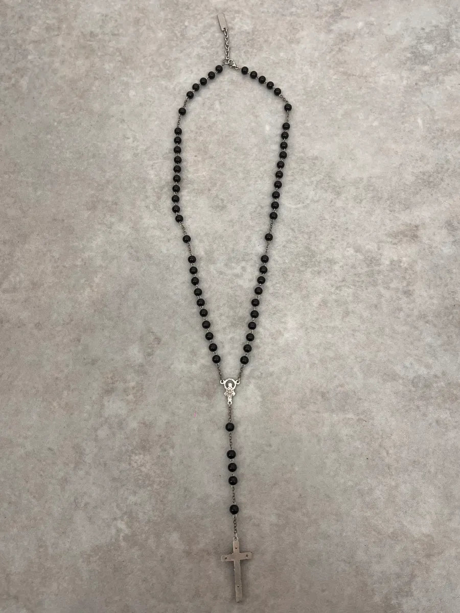 2000s Dolce & Gabbana Black Rosary Necklace ccrxPei 6