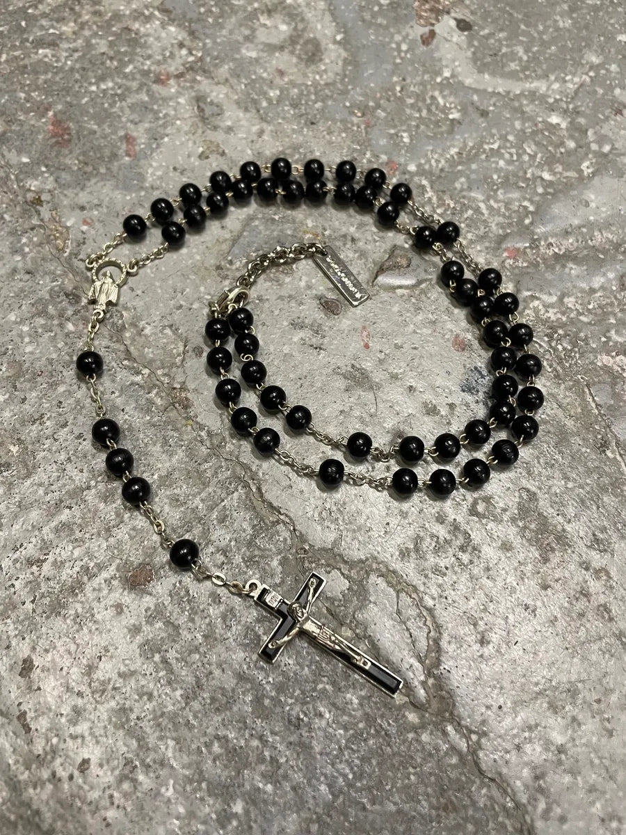2000s Dolce & Gabbana Black Rosary Necklace (OS) 0