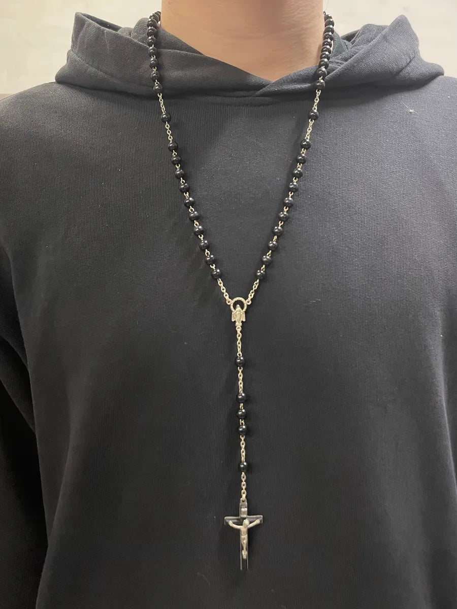 2000s Dolce & Gabbana Black Rosary Necklace (OS) 1