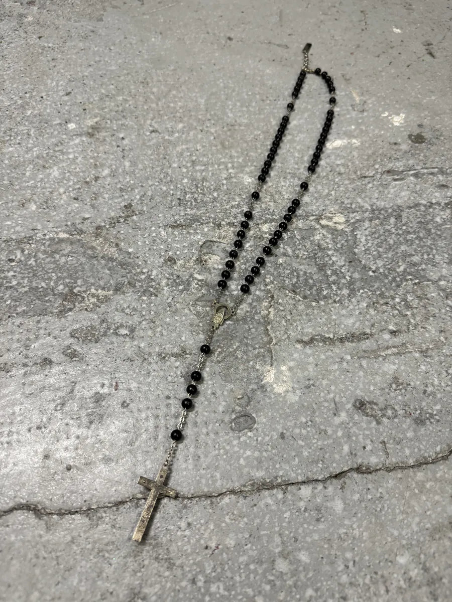 2000s Dolce & Gabbana Black Rosary Necklace (OS) 1