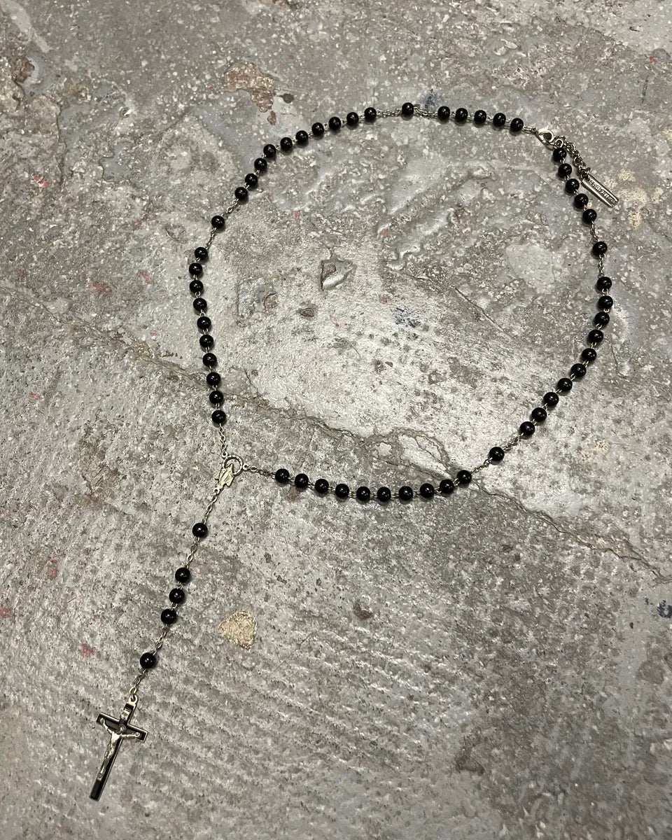 2000s Dolce & Gabbana Black Rosary Necklace (OS) 2