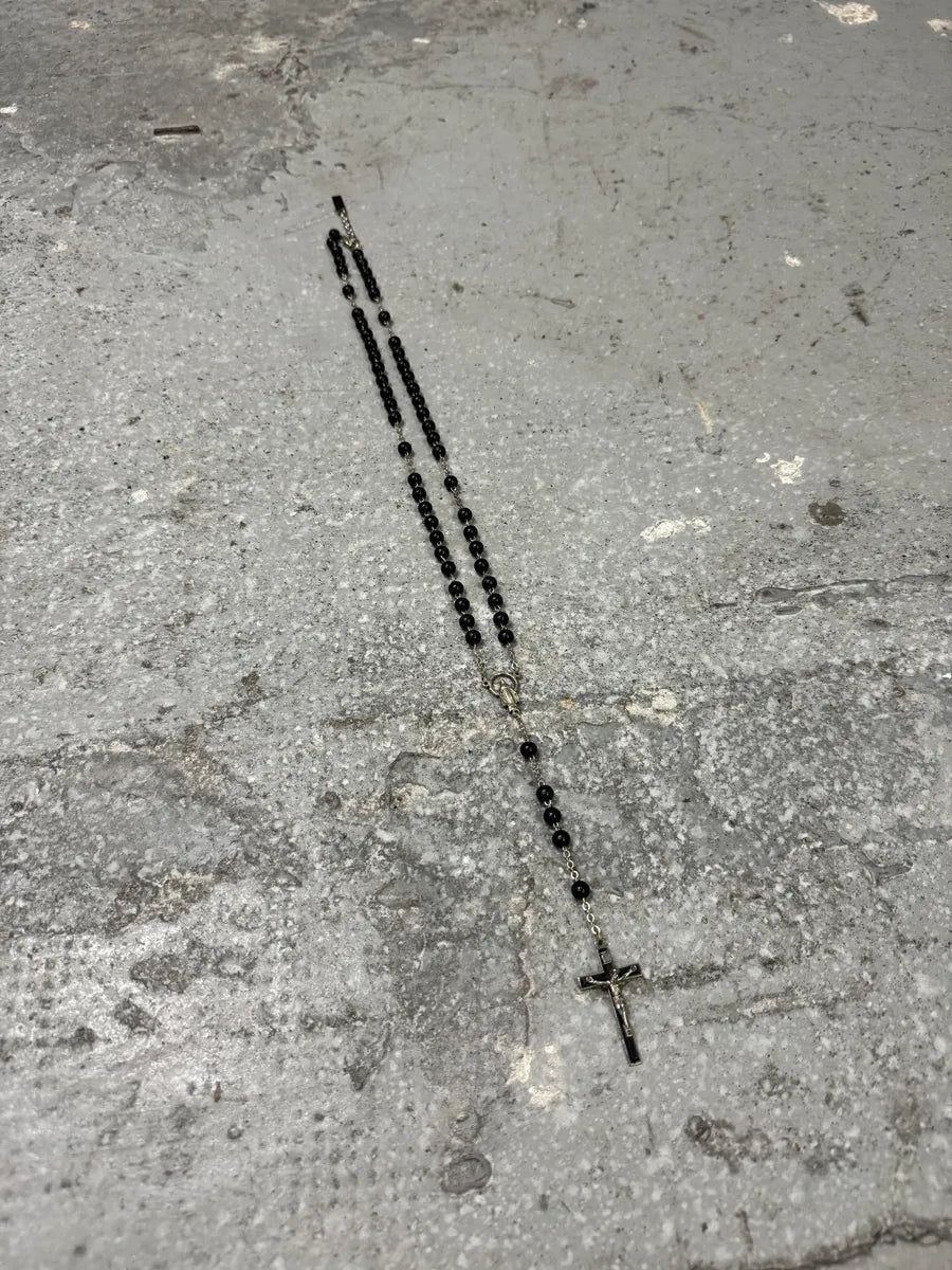 2000s Dolce & Gabbana Black Rosary Necklace (OS) 3