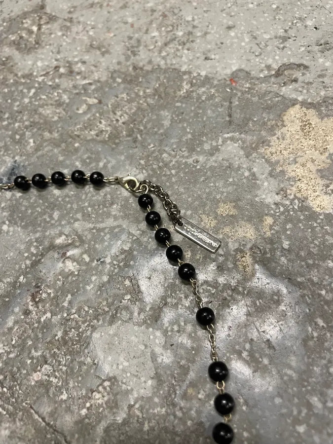 2000s Dolce & Gabbana Black Rosary Necklace (OS) 5