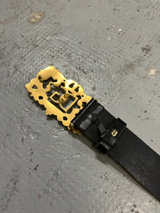 2000s Dolce & Gabbana Black Royal Baroque Leather Belt ZQczVJj 5