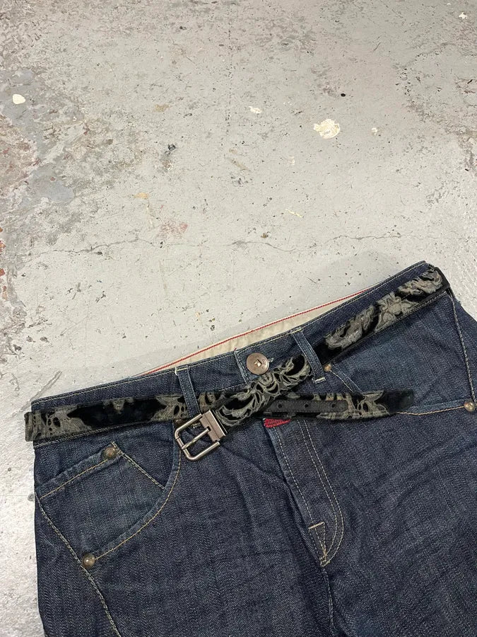 2000s Dolce & Gabbana Black Royal Embroidered Leather Belt ktCjcdF 0