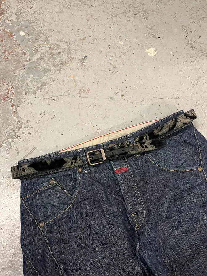 2000s Dolce & Gabbana Black Royal Embroidered Leather Belt ktCjcdF 2