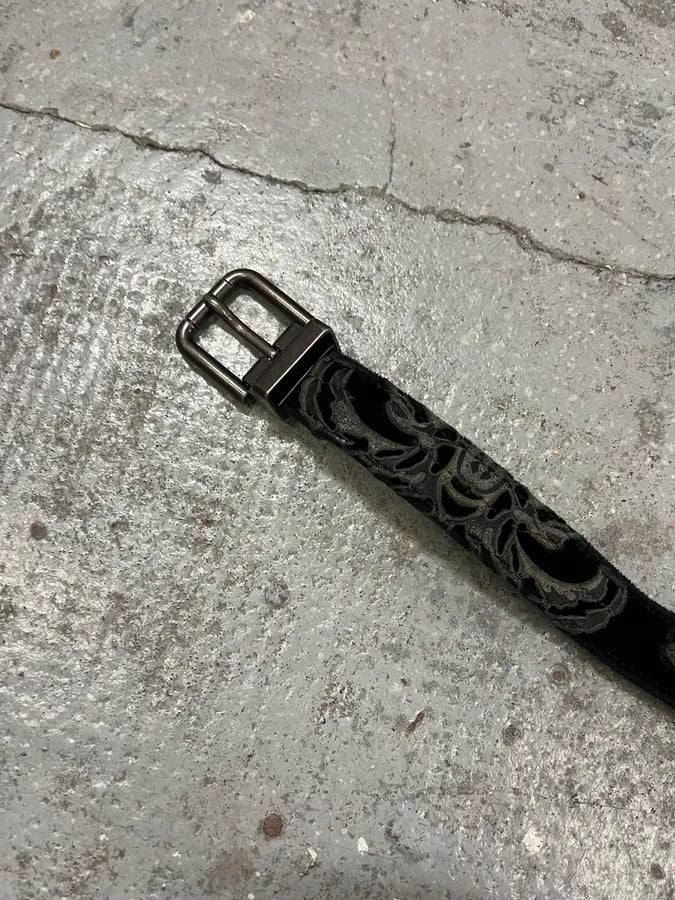 2000s Dolce & Gabbana Black Royal Embroidered Leather Belt ktCjcdF 4