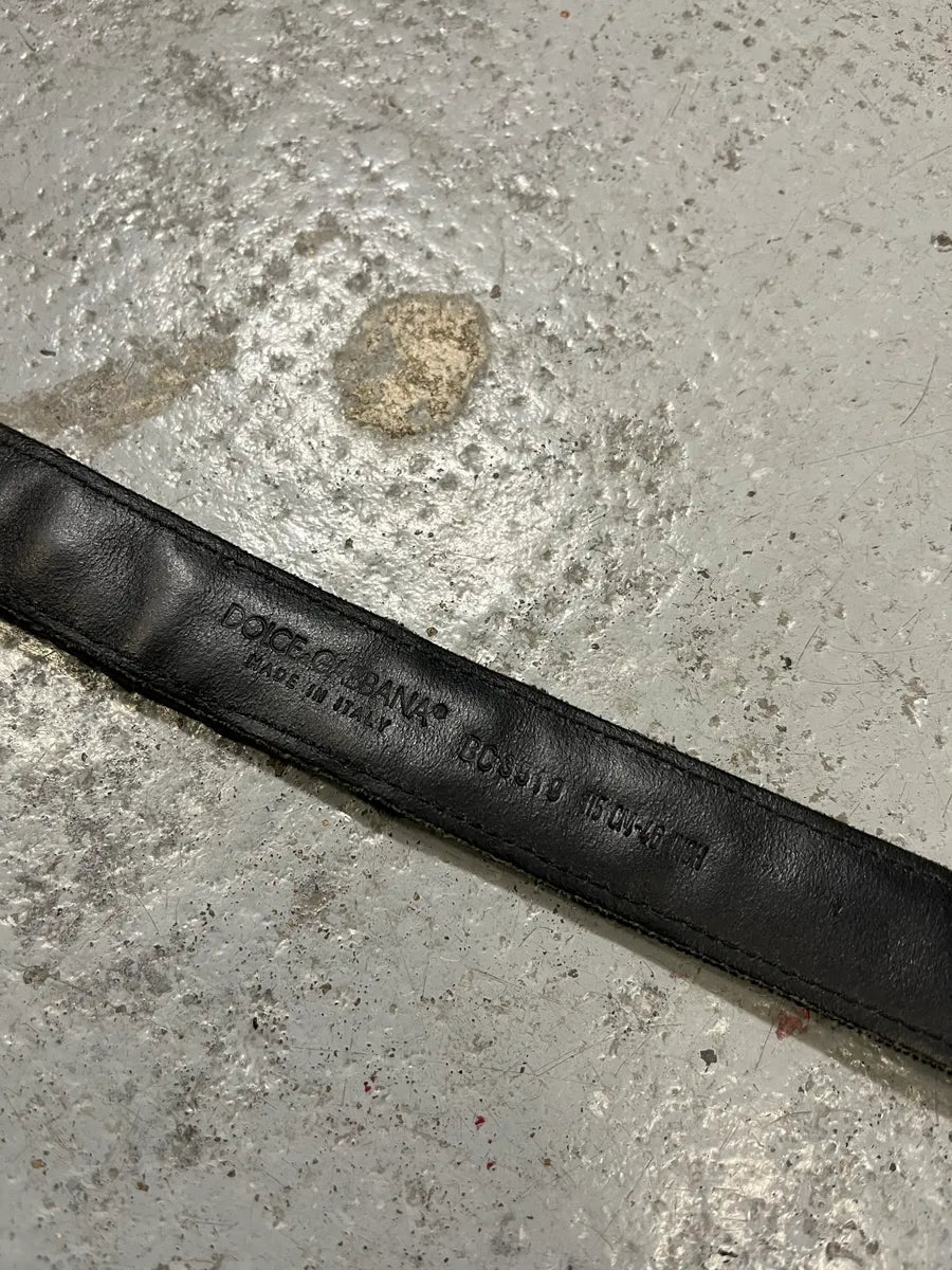 2000s Dolce & Gabbana Black Royal Embroidered Leather Belt ktCjcdF 8