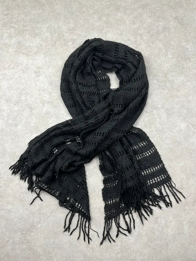 2000s Dolce & Gabbana Black Wool Scarf  DYoOWLK 0