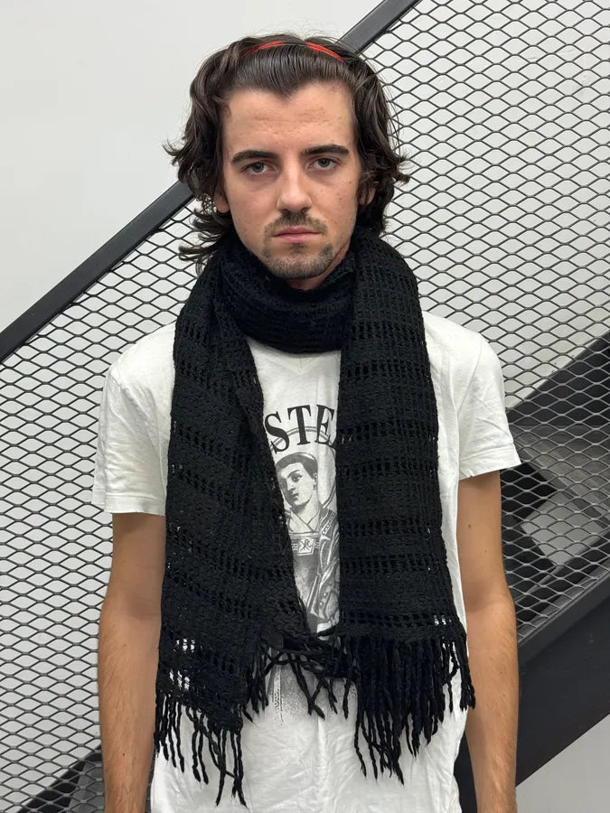 2000s Dolce & Gabbana Black Wool Scarf  DYoOWLK 1