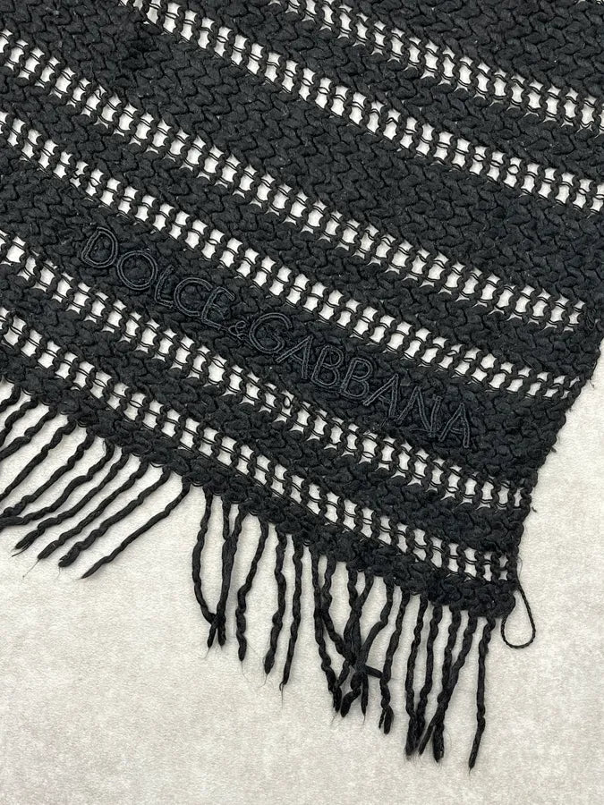 2000s Dolce & Gabbana Black Wool Scarf  DYoOWLK 5