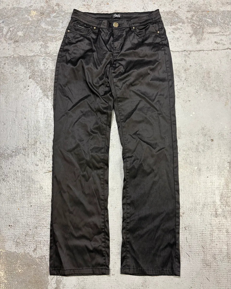 2000s Dolce & Gabbana Black Obscure Shinny Pants vMTUNQs 0