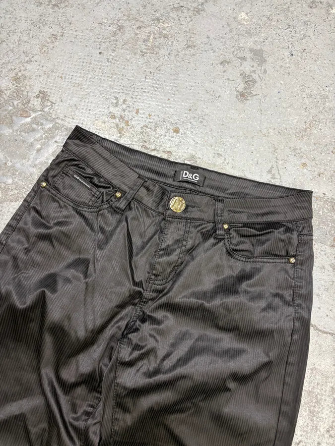 2000s Dolce & Gabbana Black Obscure Shinny Pants vMTUNQs 4